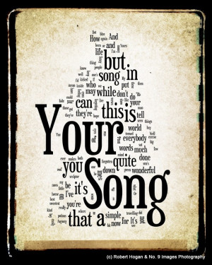 Your Song Lyrics - Elton John - Word Cloud Word Art Print 8x10 - Gift ...