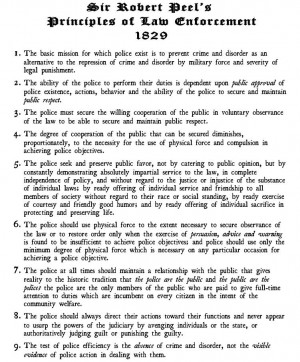 Sir Robert Peel’s Principles of Law Enforcement