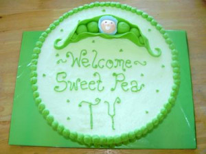 sweet pea baby shower cakes