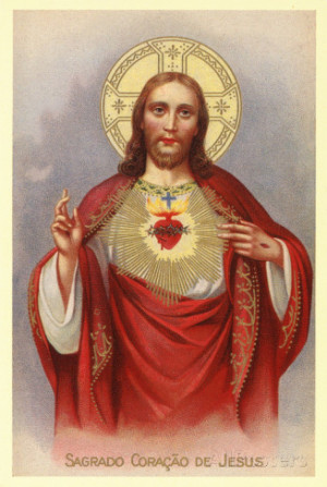 Sacred Heart of Jesus Christ POSTCARD religious RARE Poster Card