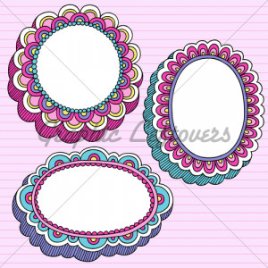 Notebook Doodle Picture Frame Borders Vector Illustration picture