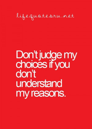 Stop judging