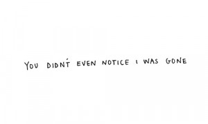 Love Quote : you didn’t even notice I was gone.
