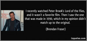 recently watched Peter Brook's Lord of the Flies, and it wasn't a ...