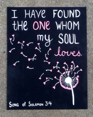 Canvas Painting - Dandelion with hearts - Song of Solomon 3:4