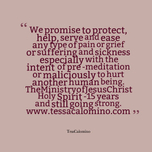 Quotes Picture: we promise to protect, help, serve and ease any type ...