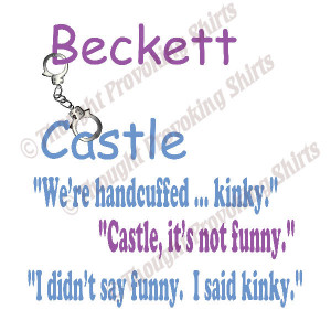 ... Beckett and Castle connected with handcuffs and underneath it the