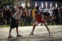 Lucas and Nathan during the basketball game at the climax of the pilot ...