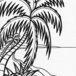 Beach Palm Tree Coloring Pages