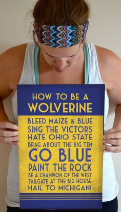 Michigan Art Print, Wolverine Quote Poster Sign, Michigan Football ...