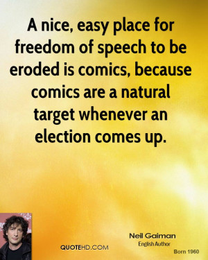 nice, easy place for freedom of speech to be eroded is comics ...