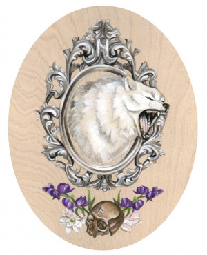 ... wolf skull Nordic pagan brutal metal painting. $300.00, via Etsy