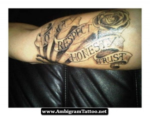 Ambigram Tattoo Respect Loyalty 04