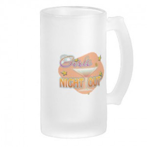 Girls night out, last night out bachelorette party beer mugs ...