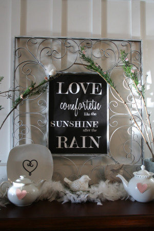 Since I was going all Springy with this Valentine’s mantel, I ...