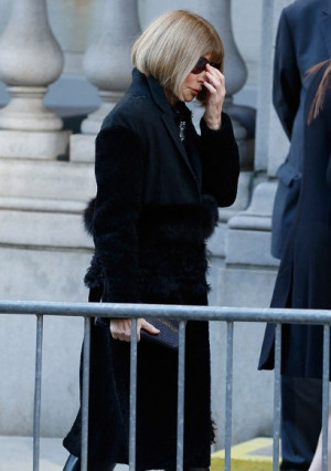 Anna Wintour arrives at the funeral of Oscar de la Renta Photo: Getty