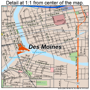 Des Moines Iowa Street Map