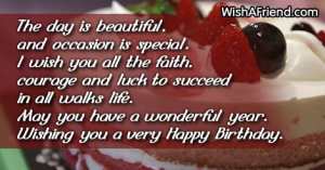 Birthday Wishes For Women I wish you all the faith,