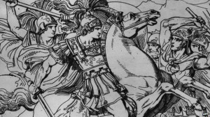 Circa 330 BC, Alexander the Great King of Macedonia, on his horse ...