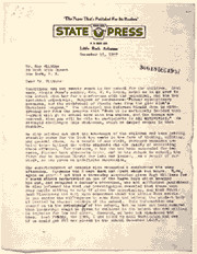 Daisy Bates to Roy Wilkins, December 17, 1957, on the treatment of the ...
