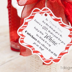Wine and Whine Gift with Sock Gift-Wrapping and Printable