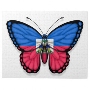 Haitian Butterfly Flag Jigsaw Puzzle