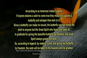 Oh, Great Spirit, grant me this wish...