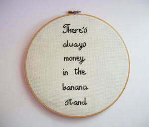 Arrested Development banana stand quote cross stitch