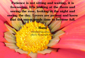 , it is foreseeing. It is looking at the thorn and seeing the rose ...
