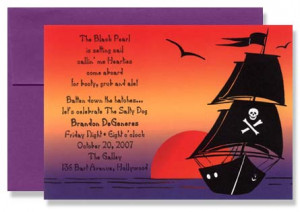 Pirate ship at Sea Invitation