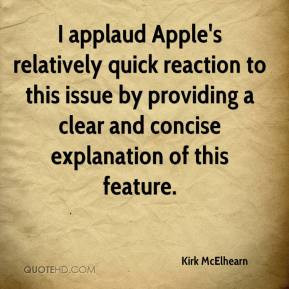 Kirk McElhearn - I applaud Apple's relatively quick reaction to this ...