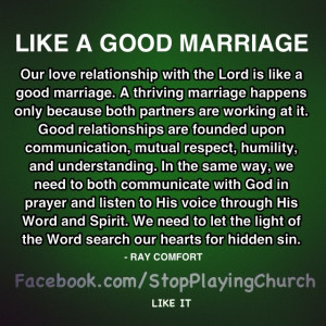 Our relationship with the Lord should be like a 