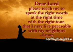 Prayer- Lord Teach me to Speak the Right Words at the…