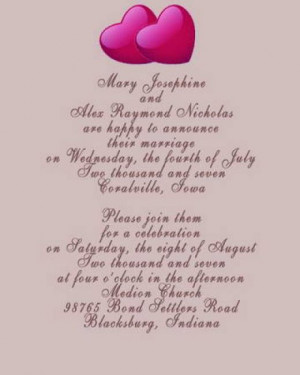 Pictures of Wedding Invitation Wording Suggestions :