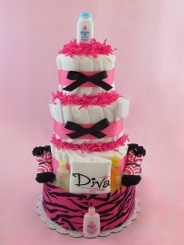 ... : http://www.theblueriverbabyshoppe.com/sassy-diva-diaper-cake/ Like