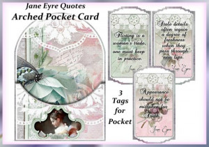Jane Eyre Quotes Arched Pocket Card with 3 Tags Digital Download