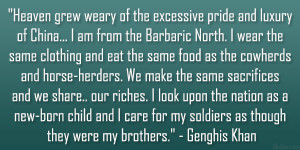 Genghis Khan Quote I AM the Punishment of God