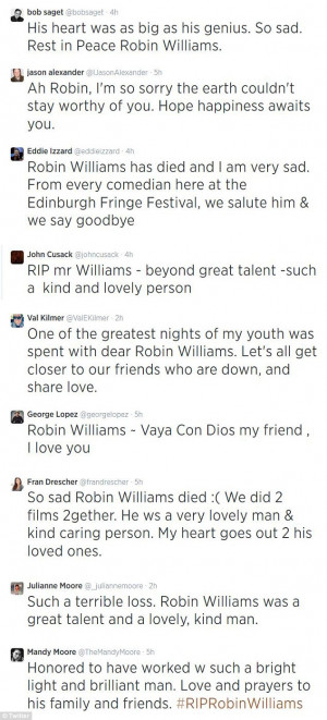 Saying goodbye: Robin's friends and colleagues had endless good things ...
