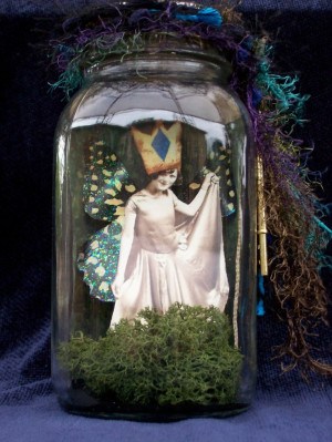 Captured fairy jar altered art