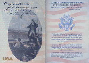 ... below the American eagle, flag, and preamble to the Constitution