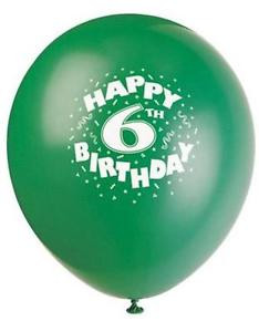 Details about HAPPY 6th BIRTHDAY BALLOONS x 6 New Party Supplies