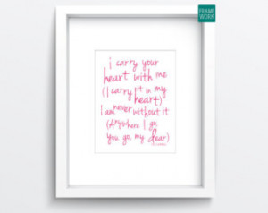 INSTANT DOWNLOAD Carry Your Heart with Me EE Cummings Printable Quote ...