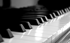 Piano keys are black and white wallpaper