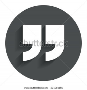 Quote sign icon. Quotation mark symbol. Double quotes at the end of ...