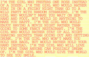 quote, i'm the girl...