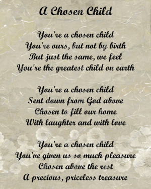 Adoption Poem for Adopted Child Digital INSTANT DOWNLOAD - On Sale!!