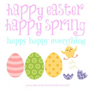 happy easter happy spring #quote #easter #spring #chicks #eggs