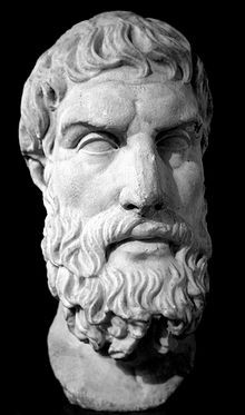 Roman marble bust of Epicurus