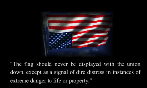 American flag distress