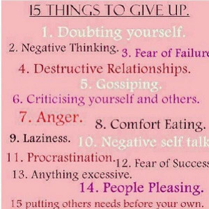 Things to give up in order to move on.